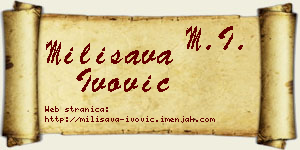 Milisava Ivović vizit kartica